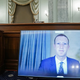 CEO of Facebook Mark Zuckerberg appears on a monitor as he testifies remotely during a hearing to discuss reforming Section 230 of the Communications Decency Act with big tech companies on October 28, 2020 in Washington, DC.